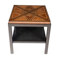 A Levantine Marquetry Table Top on a Later Stand