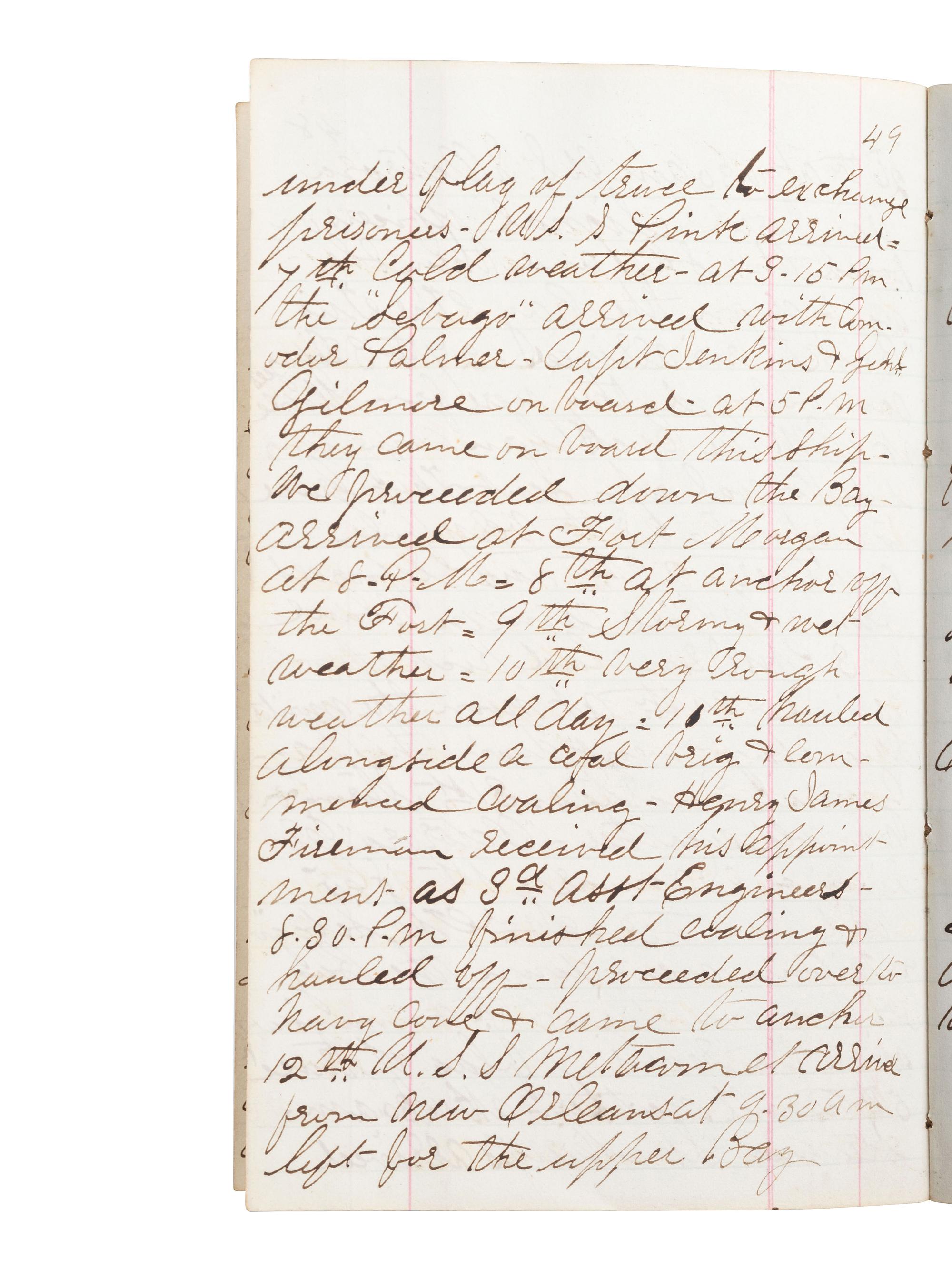 [CIVIL WAR - NAVY.] ALBERT, John E. manuscript diary. 1 September 1862-12 May 1868.