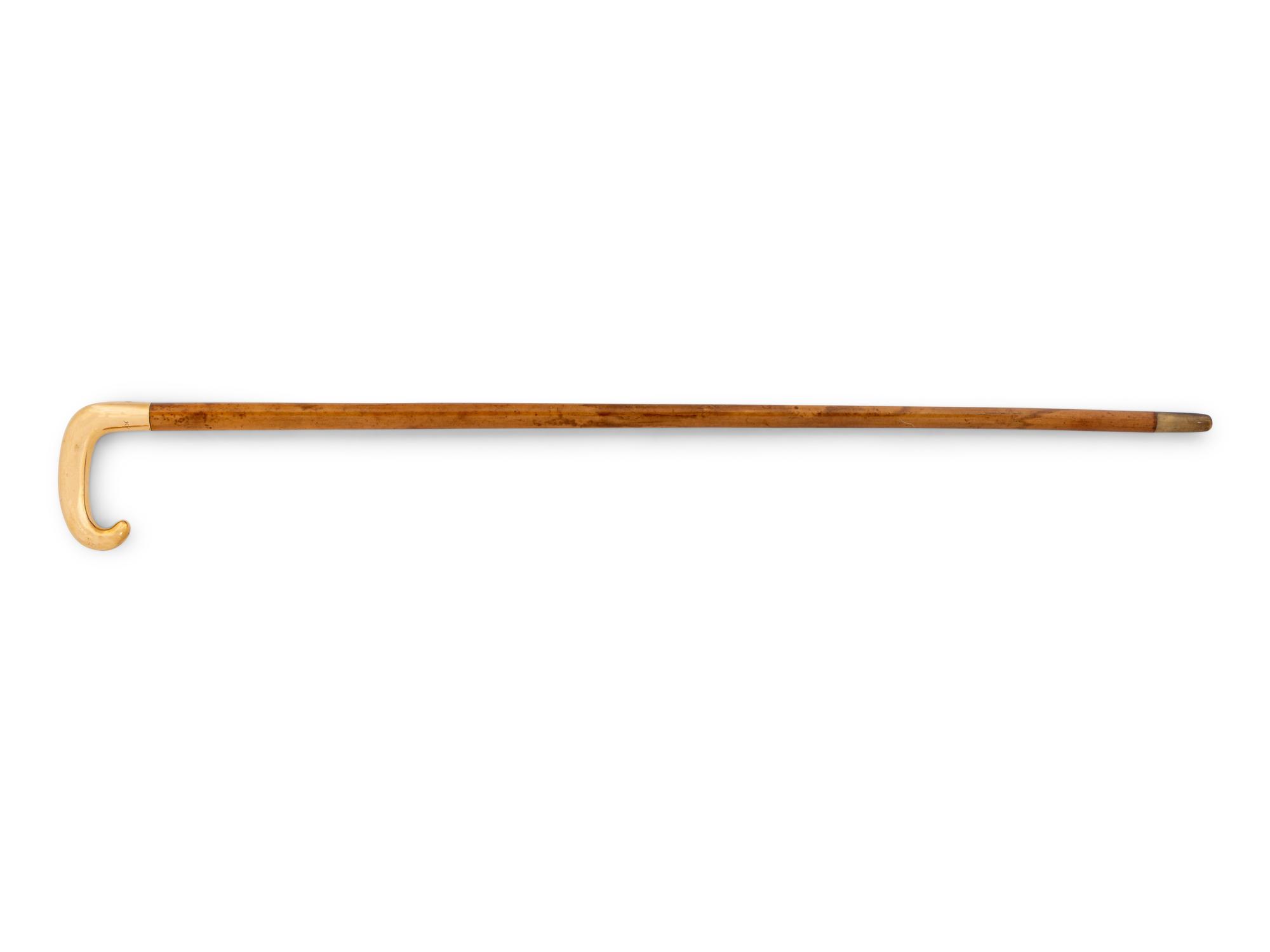 A Tiffany and Co. 18-Karat Gold Handled Walking Stick