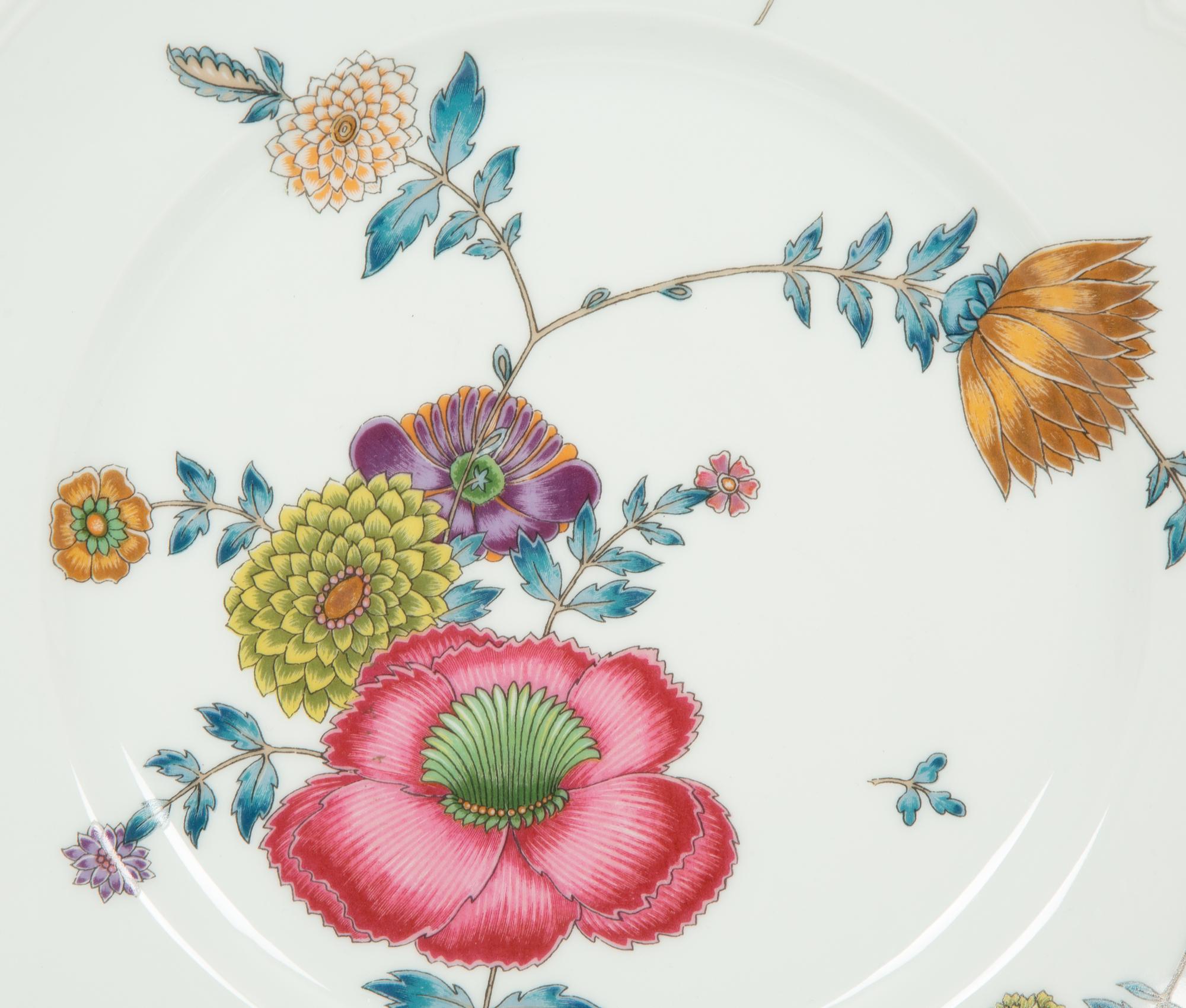 A Reynaud-Limoges Anemones Porcelain Dinner Service