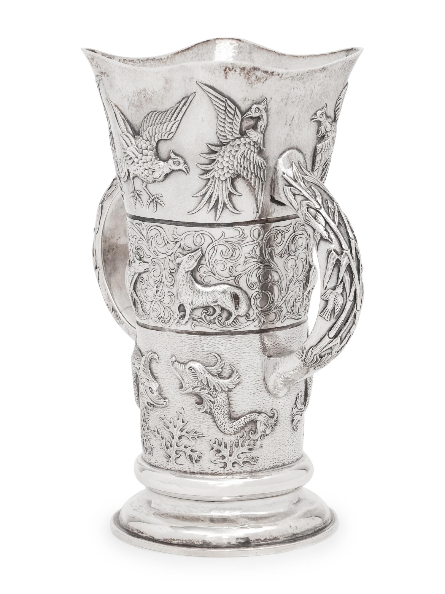 An Irish Aesthetic Movement Silver Vase