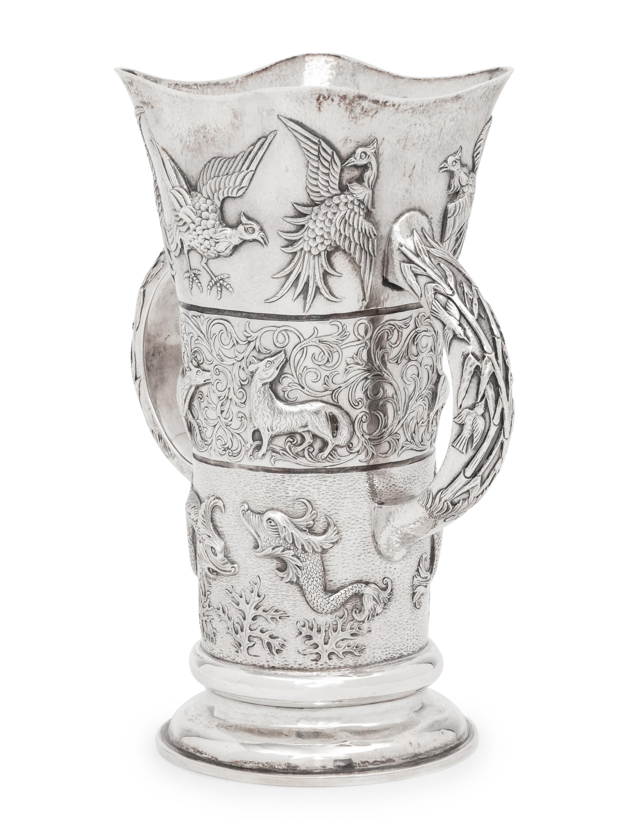 An Irish Aesthetic Movement Silver Vase