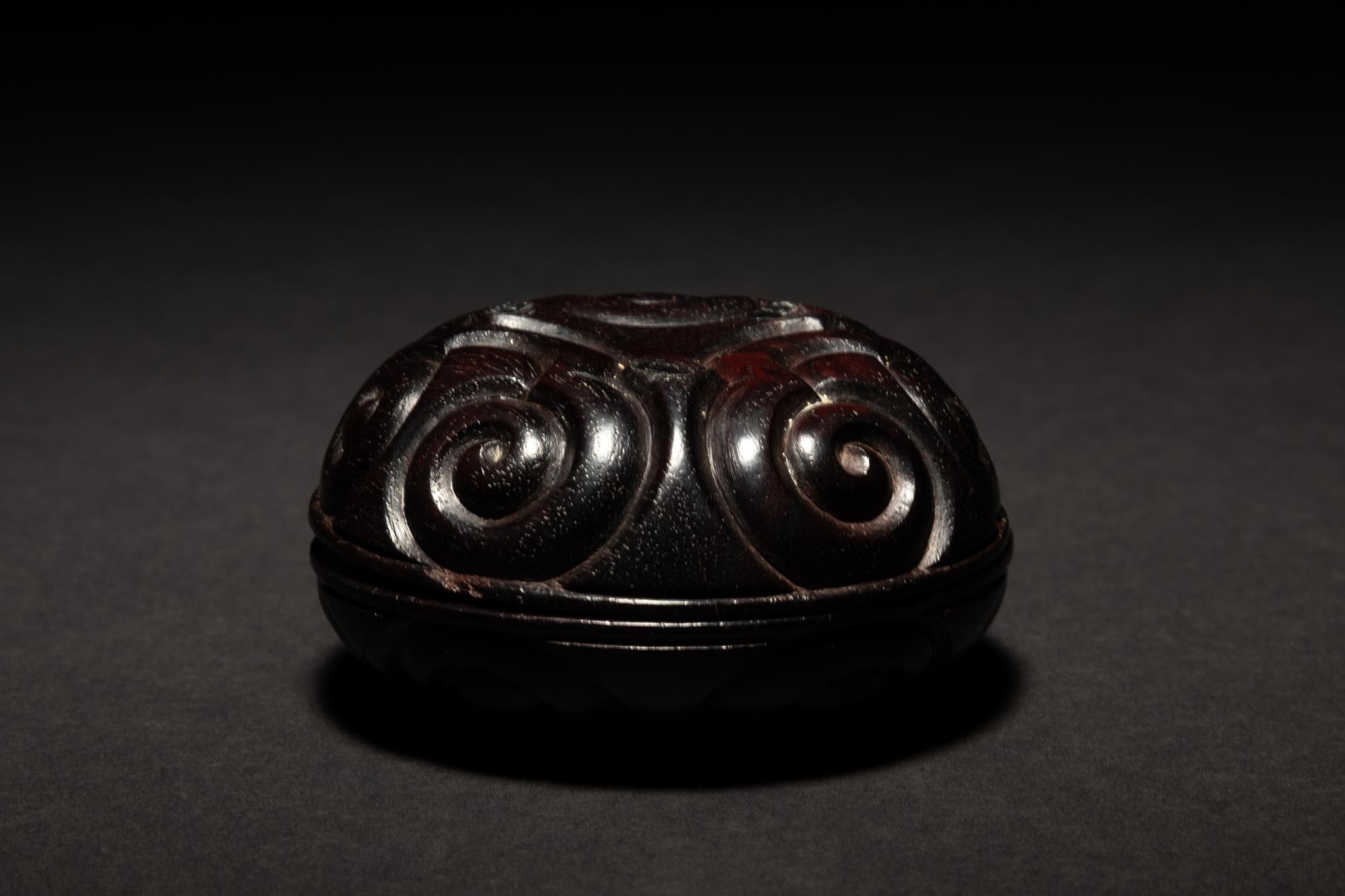 A Carved Zitan Wood 'Ruyi' Box and Cover