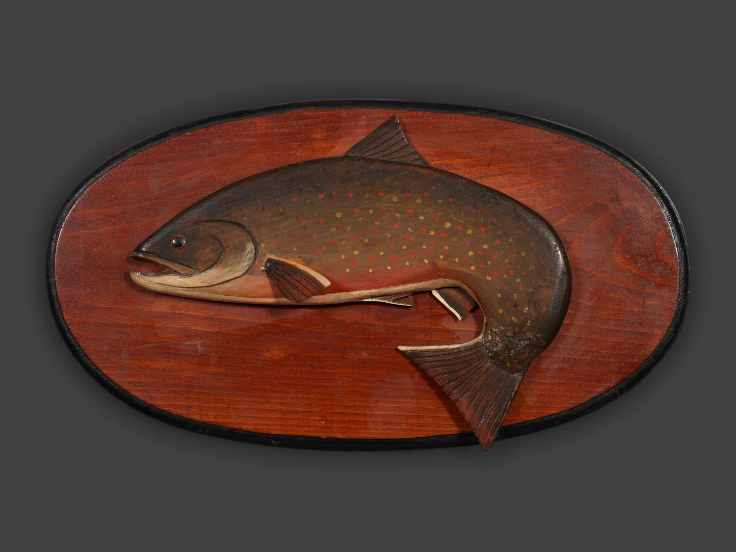 Three Paint Decorated Fish Decoys and Trophies