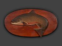 Three Paint Decorated Fish Decoys and Trophies