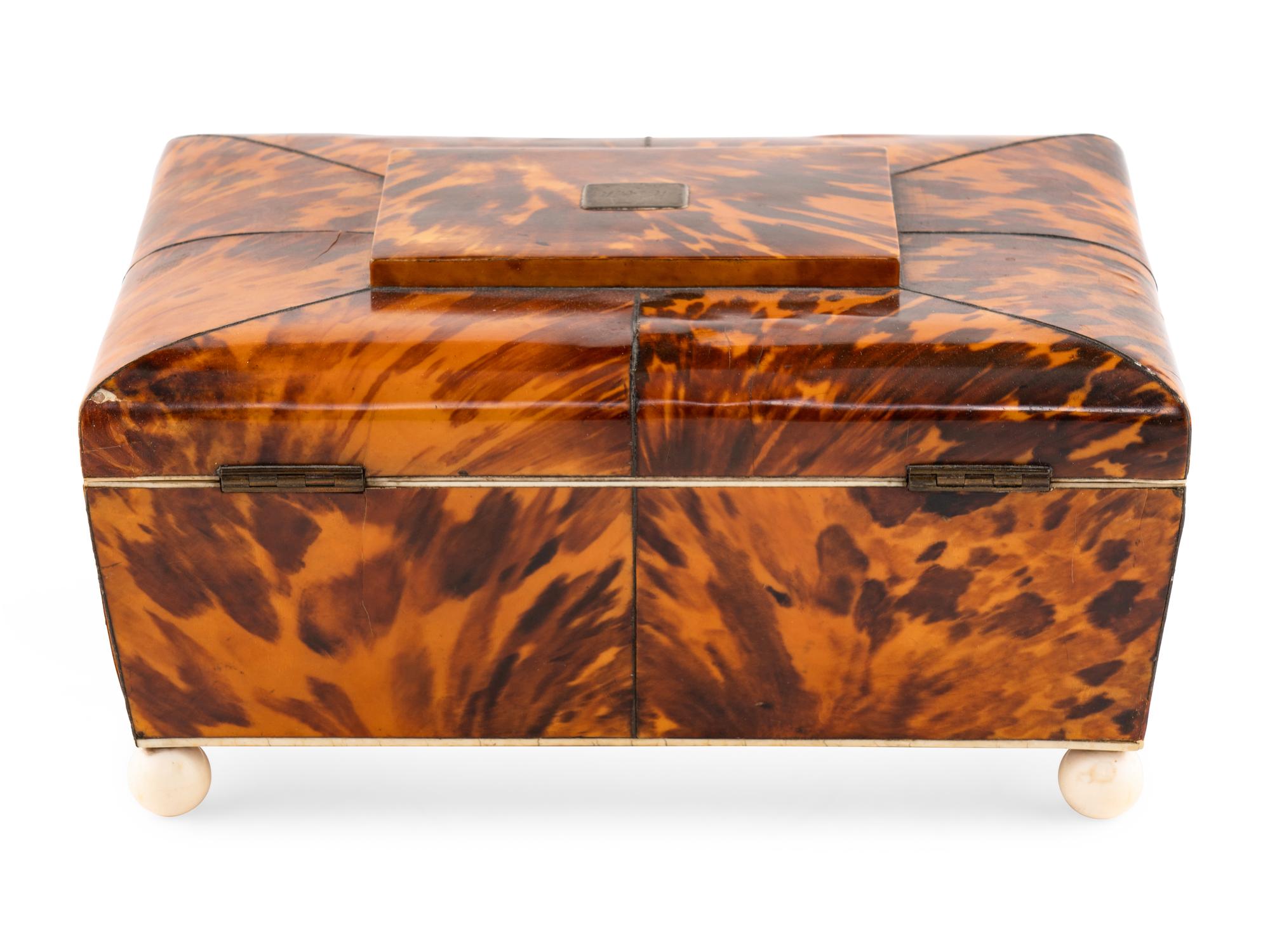 A Regency Tortoise Shell Jewelry Box