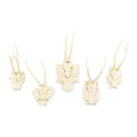 A Group of White Painted Antler Mounts