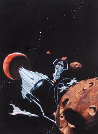 Vincent Di Fate, (American, b. 1945), Asimov's Guide to the Universe; Space Garbage