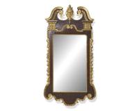 A George I Parcel-Gilt Burl Walnut Veneered Looking Glass