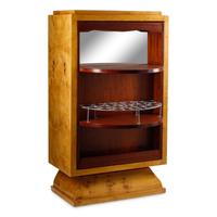 An Art Deco Style Burlwood Revolving Bar Cabinet