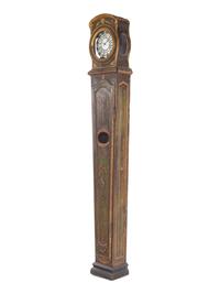 A Continental Painted and Parcel Gilt Tall Case Clock