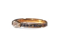 A Rare Georgian Gold, Crystal, And Enamel Mourning Ring