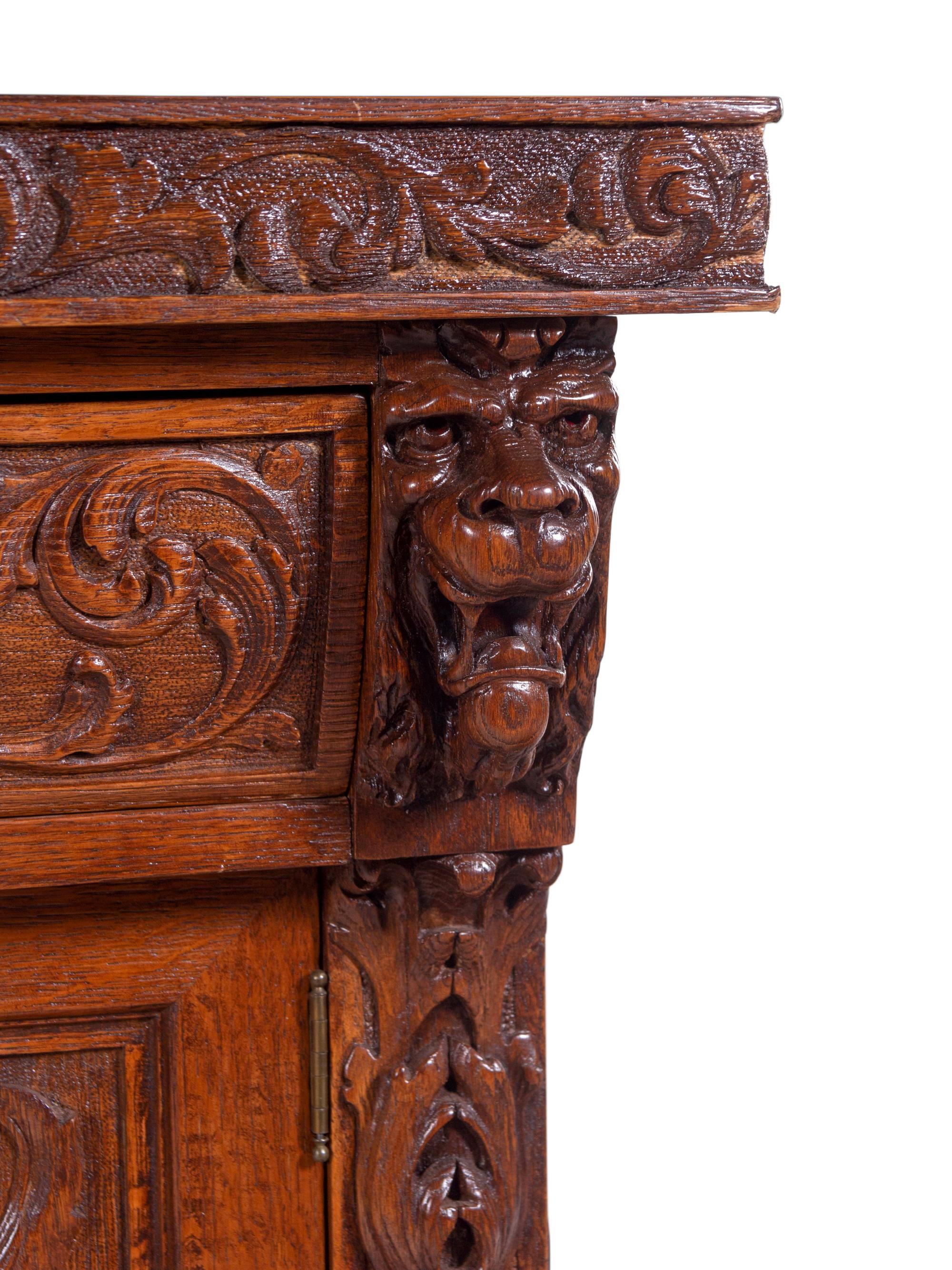 A German Carved Oak Sideboard