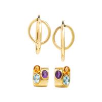 Two Pairs of Yellow Gold Earrings