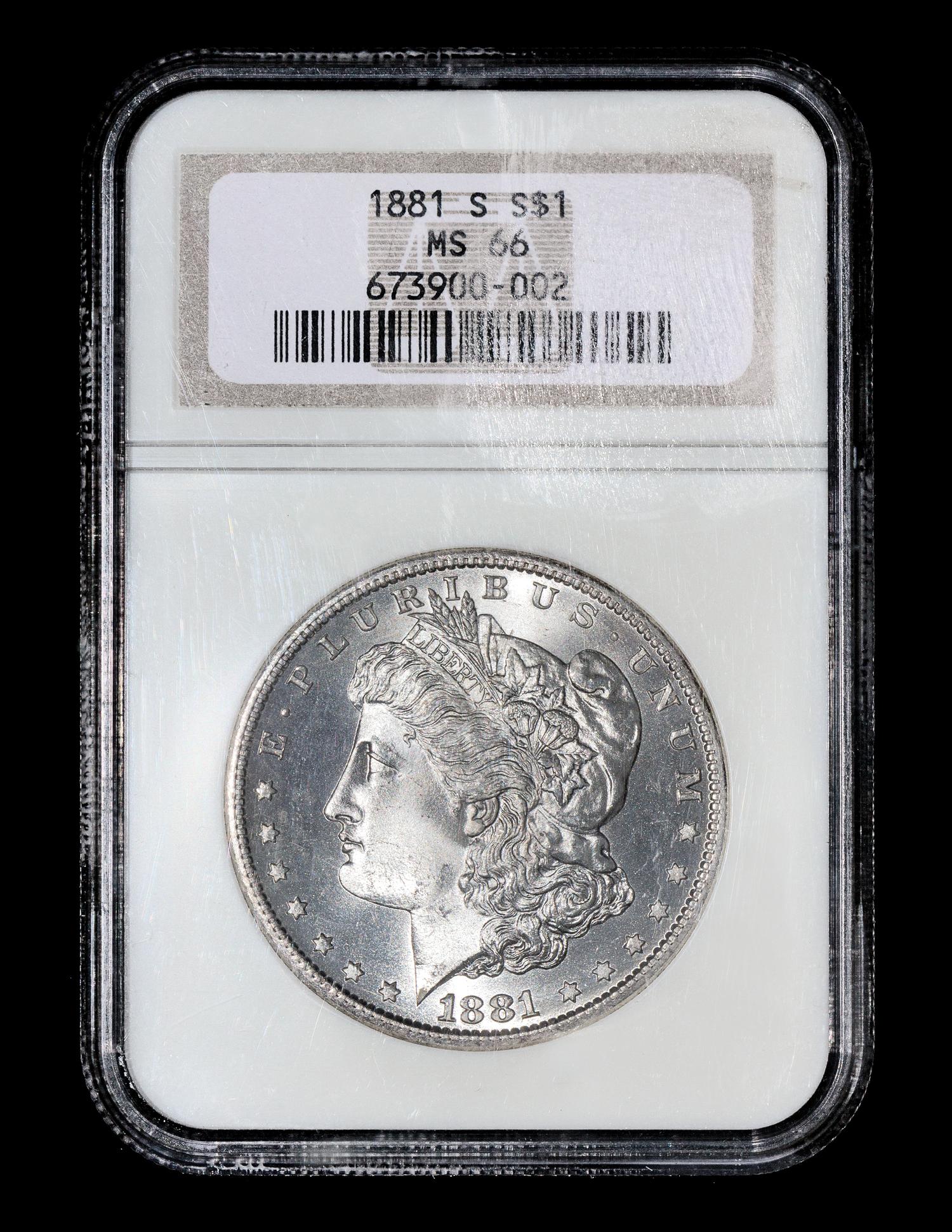 A United States 1881-S Morgan Silver $1 Coin — NGC graded MS66