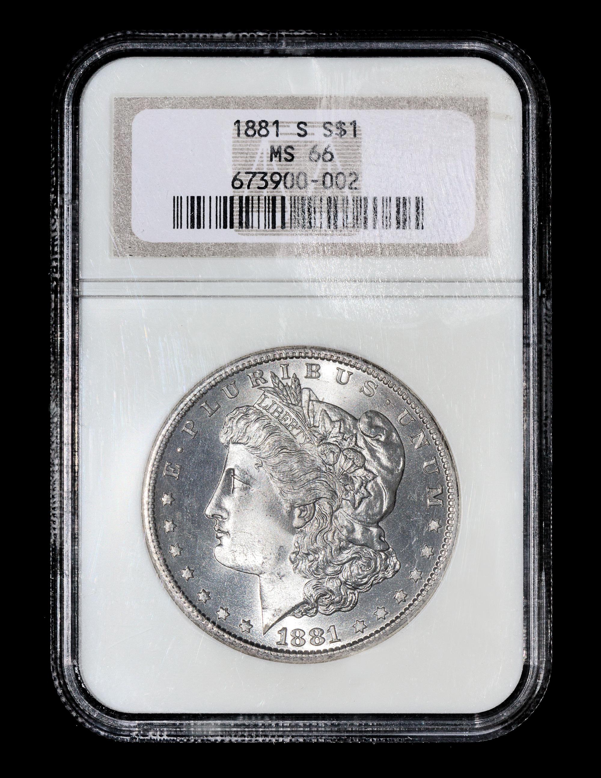 A United States 1881-S Morgan Silver $1 Coin — NGC graded MS66