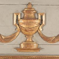 A Neoclassical Grey-Painted and Parcel Gilt Trumeau Mirror