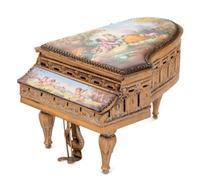 A Viennese Enameled Miniature Piano
