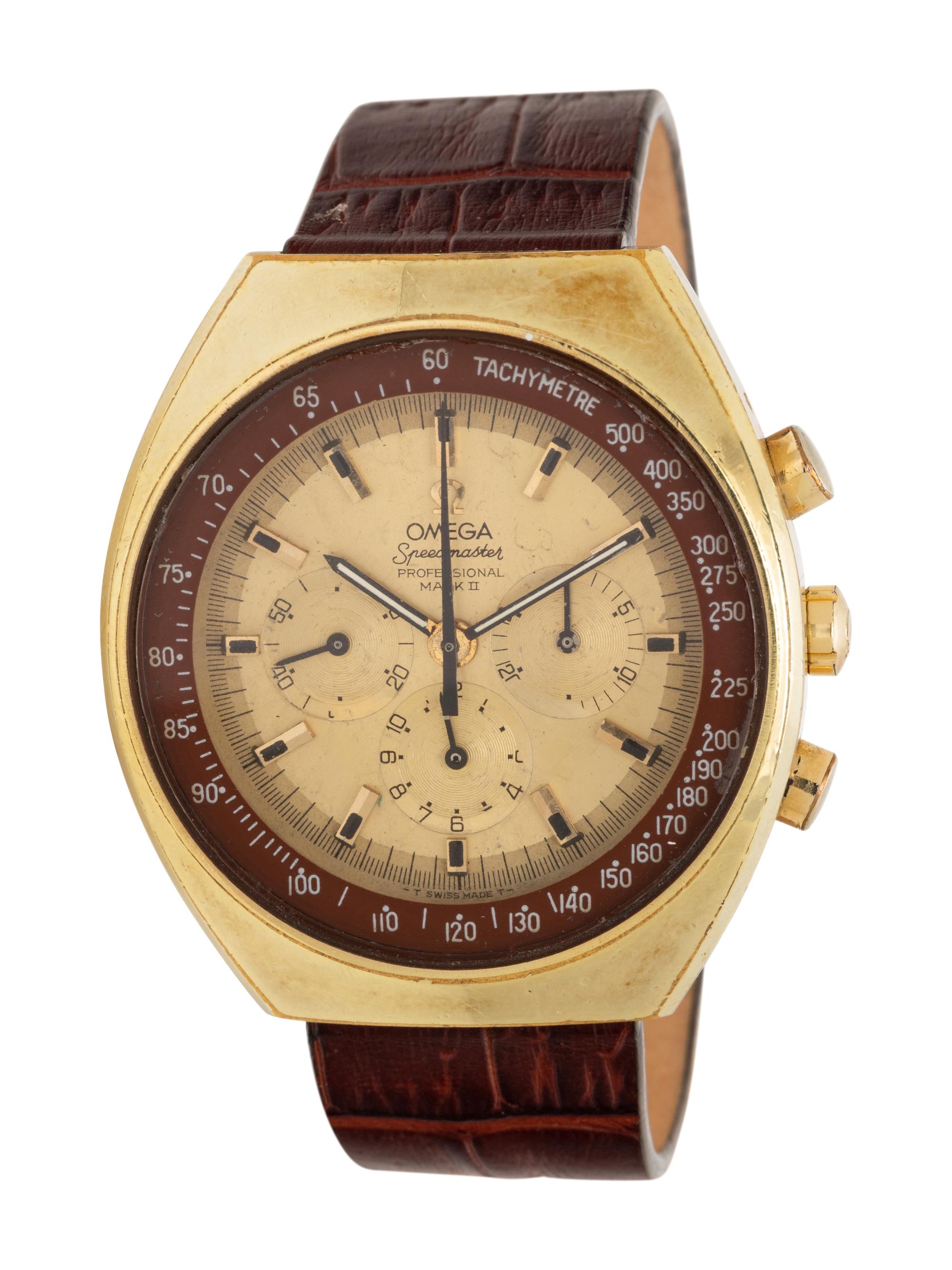 OMEGA, GOLD-PLATED 'SPEEDMASTER MARK II' CHRONOGRAPH WATCH