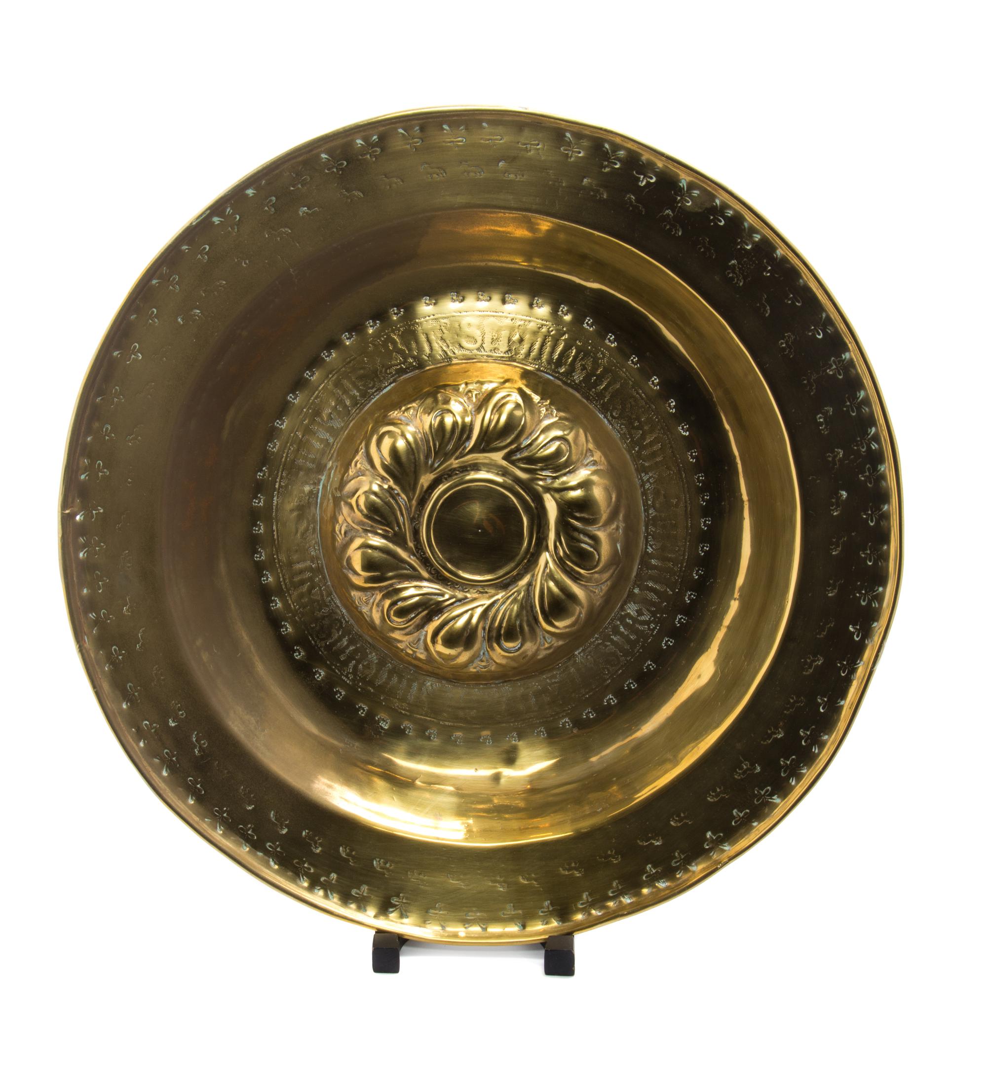 A Pair of Eastern European Brass Chargers Diameter of larger 22 inches. — 19TH CENTURY