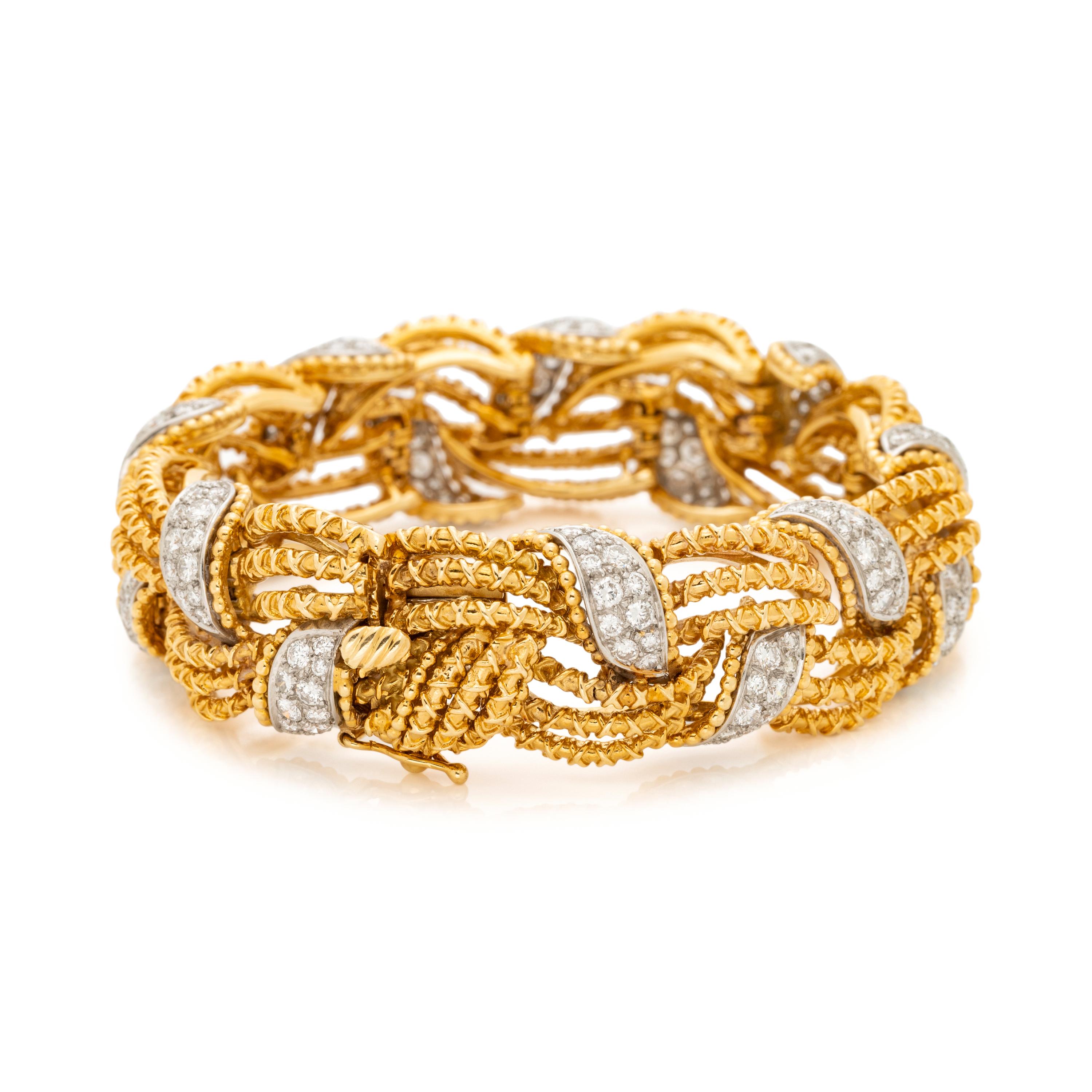 BICOLOR GOLD AND DIAMOND BRACELET
