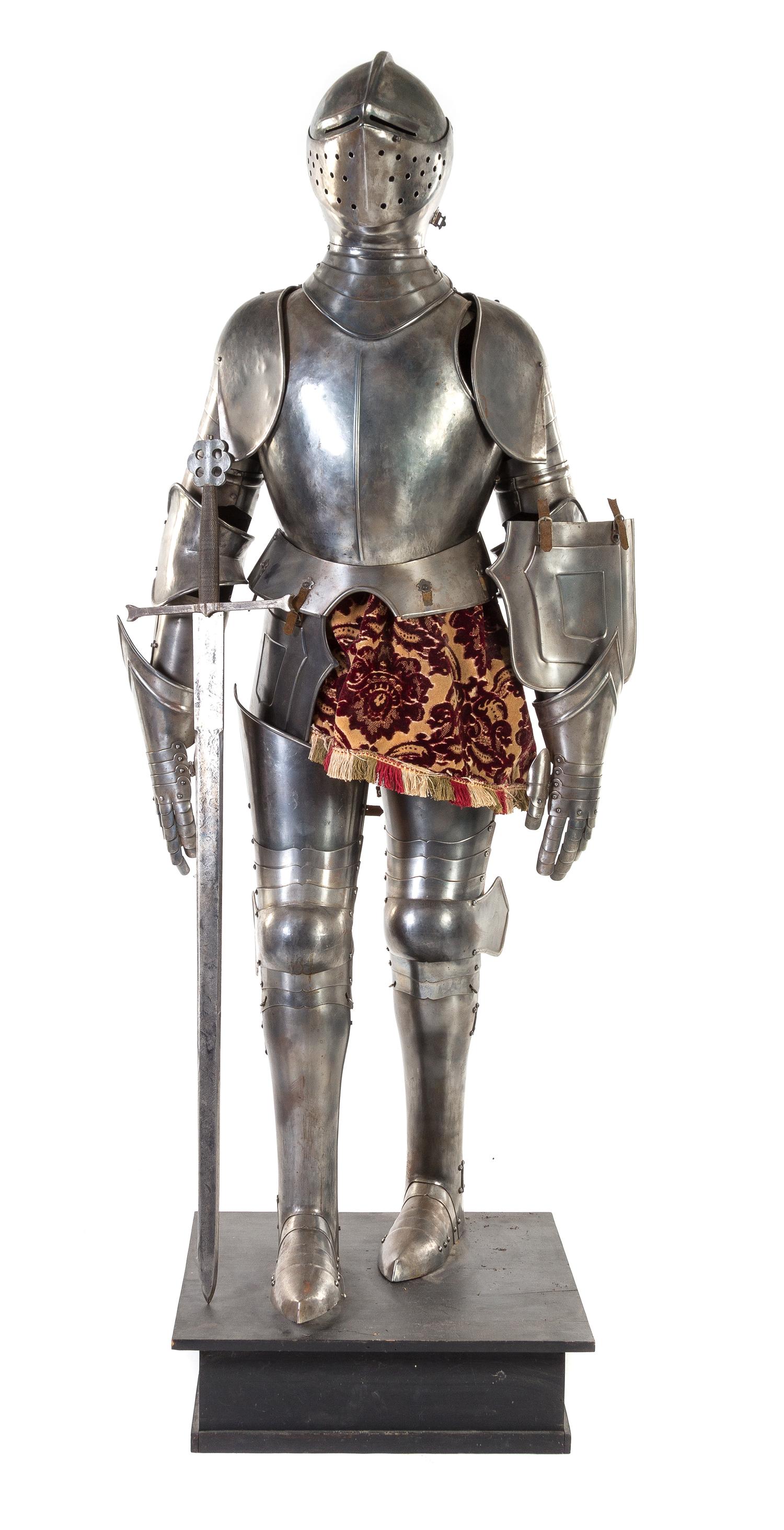 A Medieval Style Suit of Armor Height 75 1/2 inches. — 20TH CENTURY
