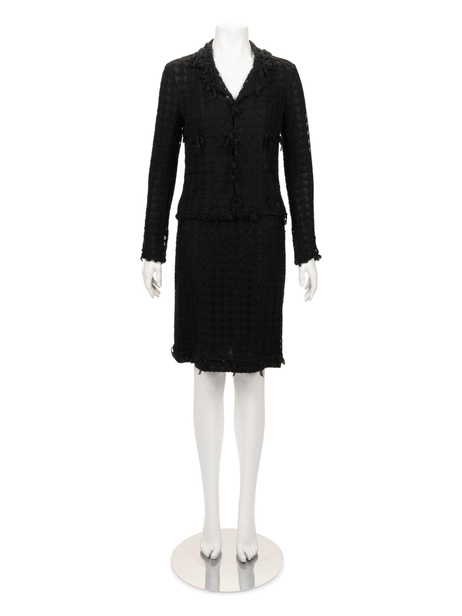 Chanel Embroidered Net Skirt Suit, 1990-2000s