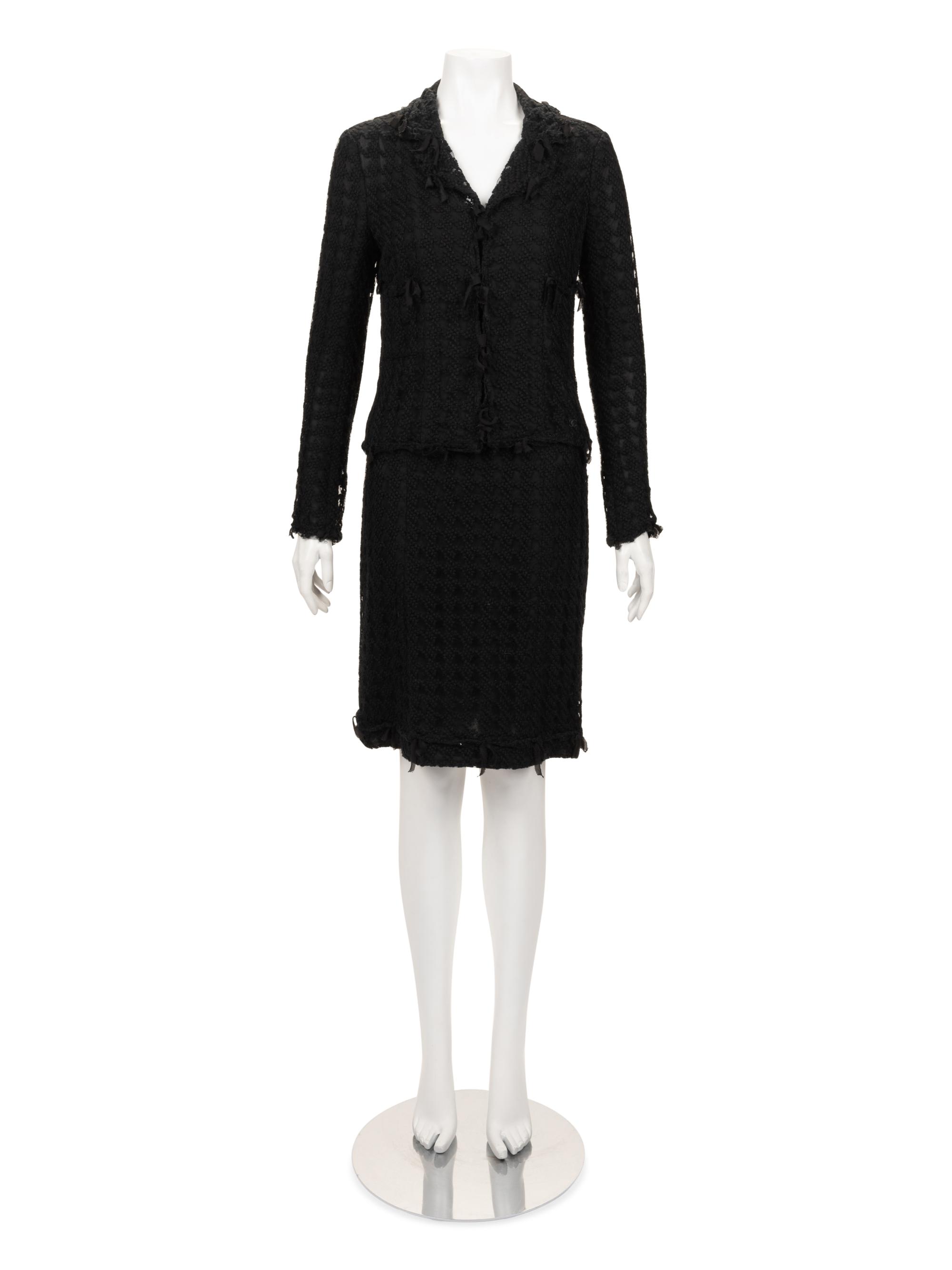 Chanel Embroidered Net Skirt Suit, 1990-2000s