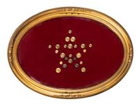 A collection of 24 Civil War buttons representing every branch of the Union Army displayed in decorative frame.