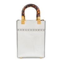 Fendi, Metallic Silver Mini Sunshine Shopper Tote