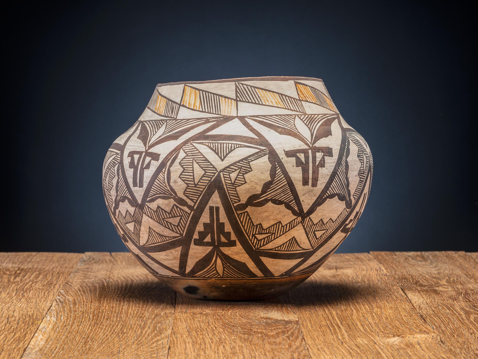 Acoma Polychrome Pottery Olla