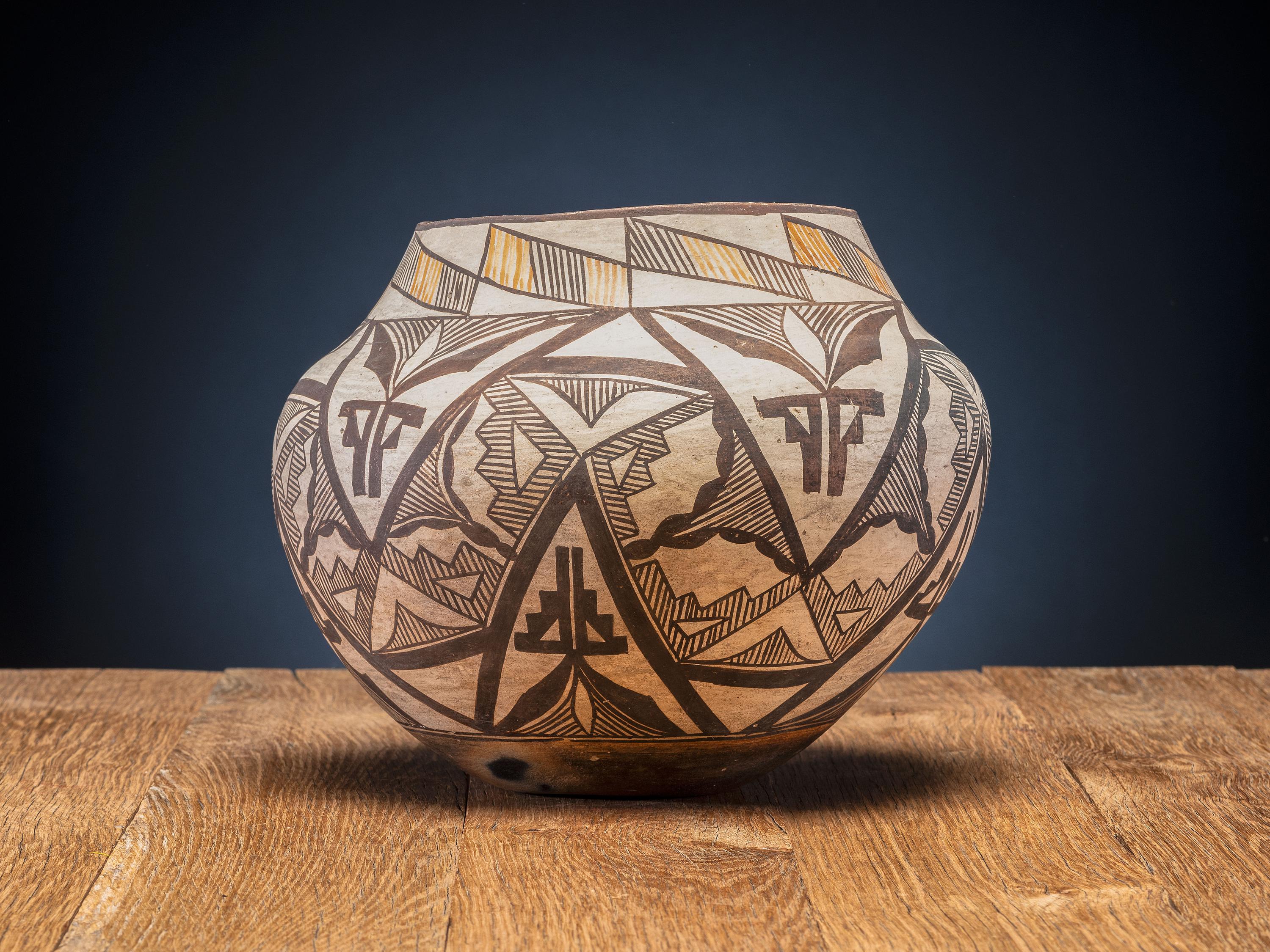 Acoma Polychrome Pottery Olla