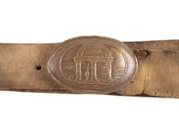 [CIVIL WAR]. Georgia State belt plate. [Chicopee, MA?]: [Emerson Gaylord?], [ca 1850?]. [ With :] Buff leather belt.