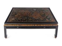 A Chinese Lacquer-Inset Low Table