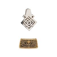 YELLOW GOLD OMEGA CHAIN WITH TWO DIAMOND SLIDES