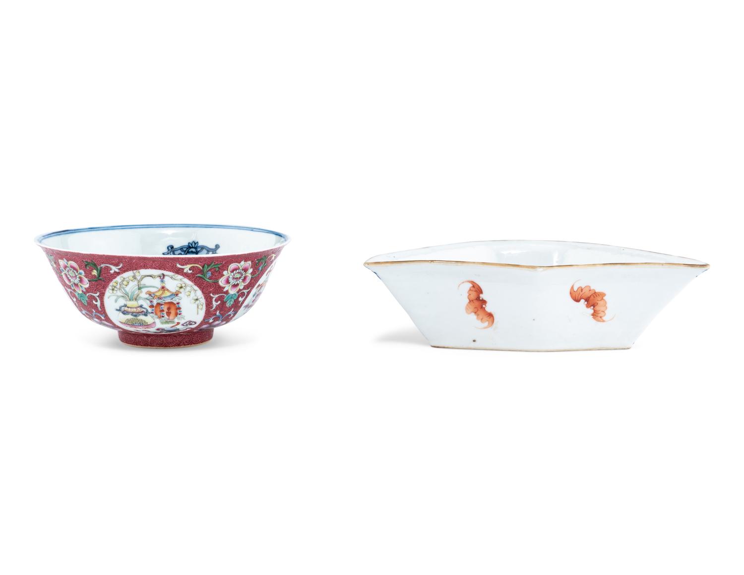 Two Chinese Famille Rose Porcelain Bowls