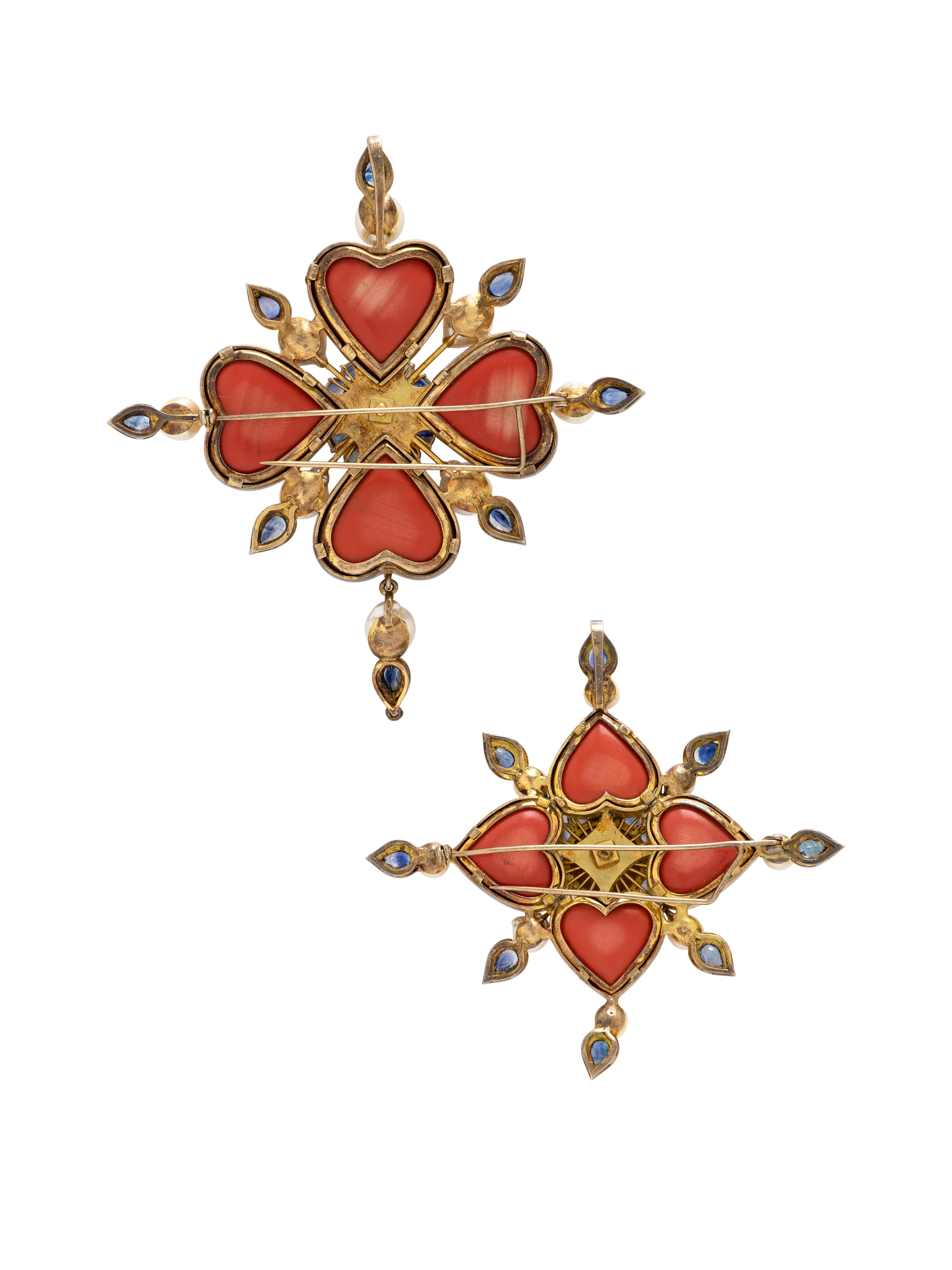 TONY DUQUETTE, PAIR OF PENDANT CLIPS
