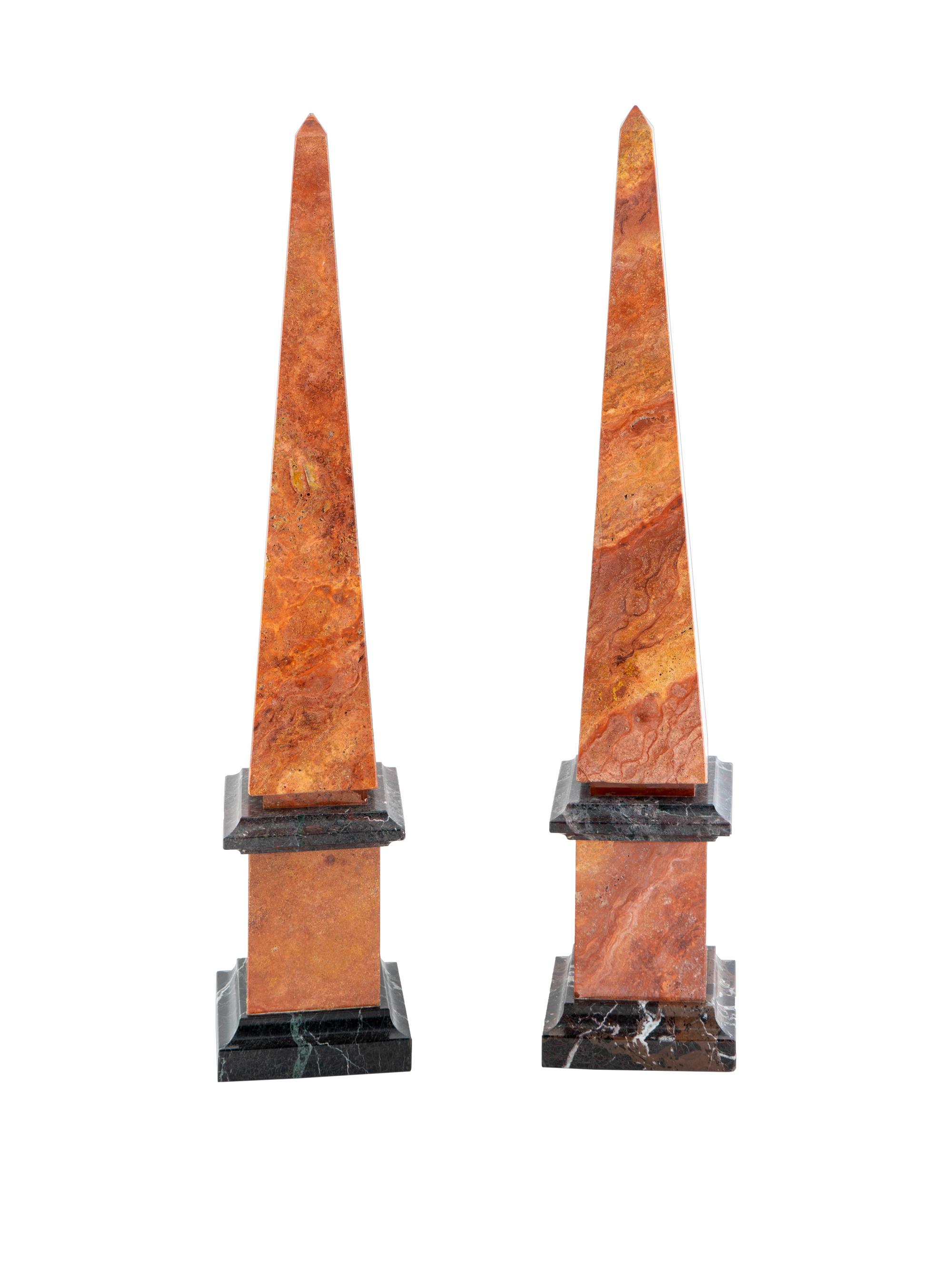 A Pair of Marble Obelisks — 20TH CENTURY