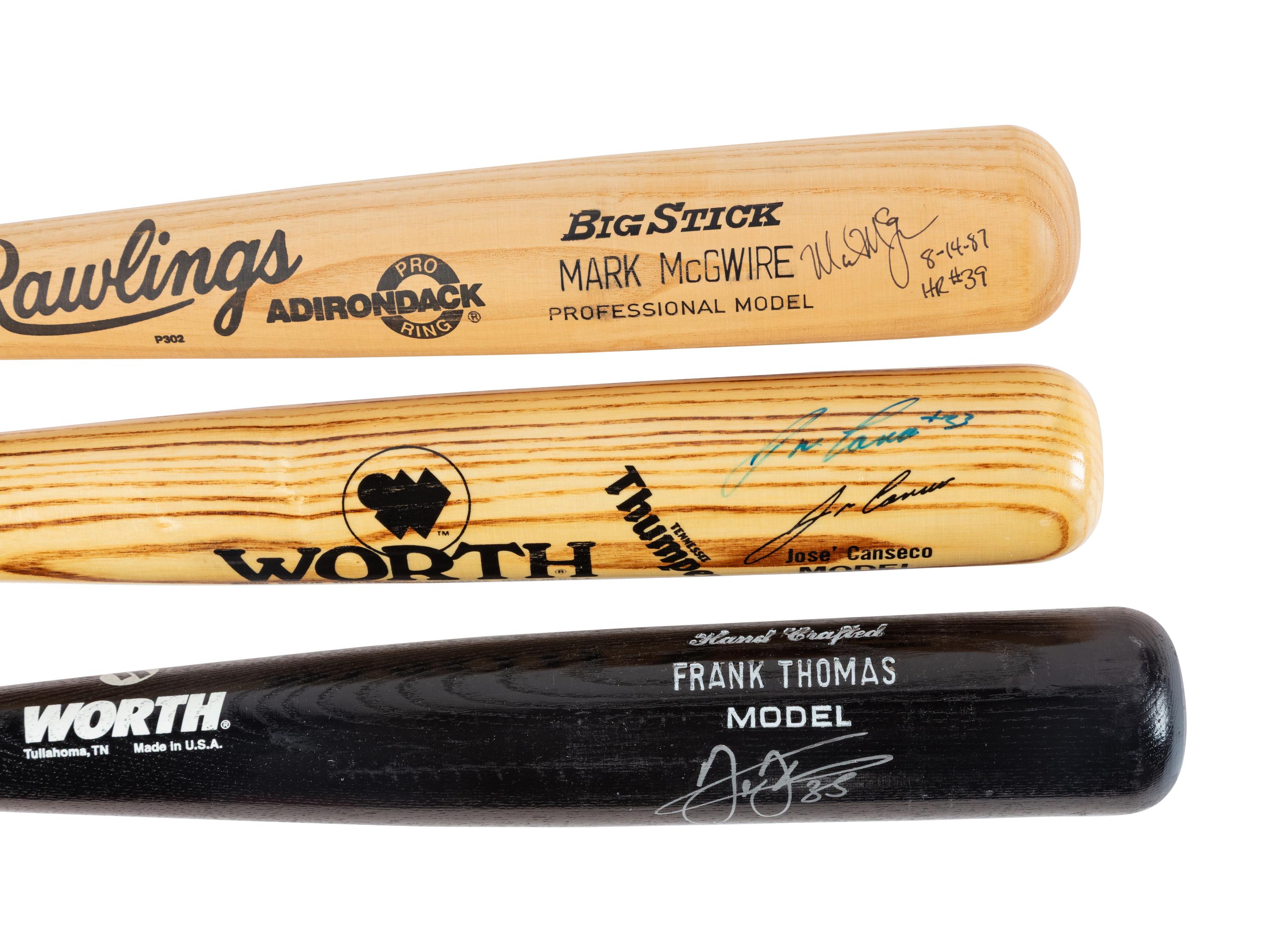 A Collection of 1980s-90s Stars Signed Autograph Bats (3)