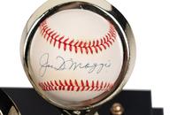 A Ted Williams, Mickey Mantle and Joe DiMaggio Single Signed Autograph Baseball Display (Beckett Authentcation Services)