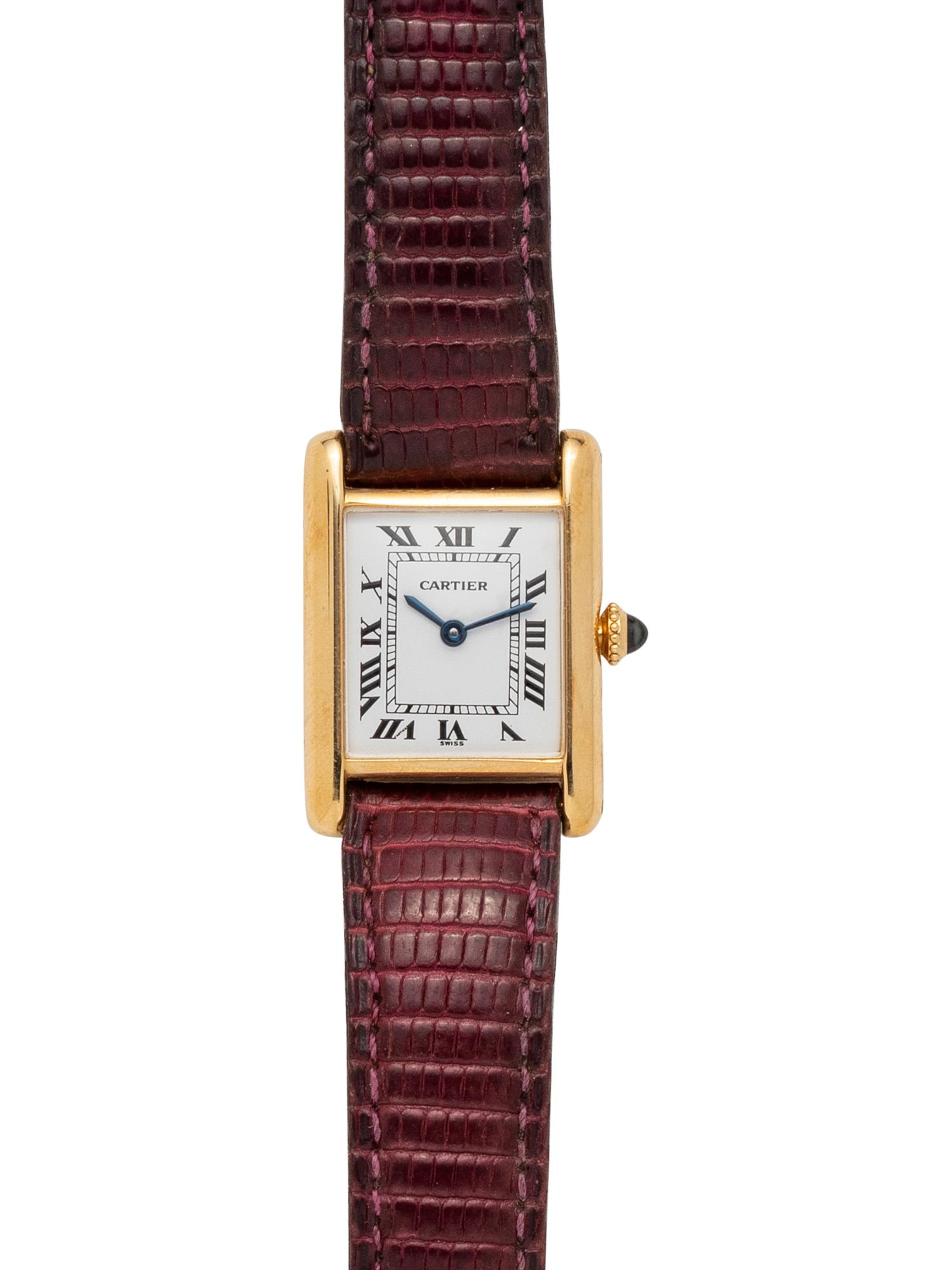 CARTIER, 18K YELLOW GOLD 'TANK' WRISTWATCH
