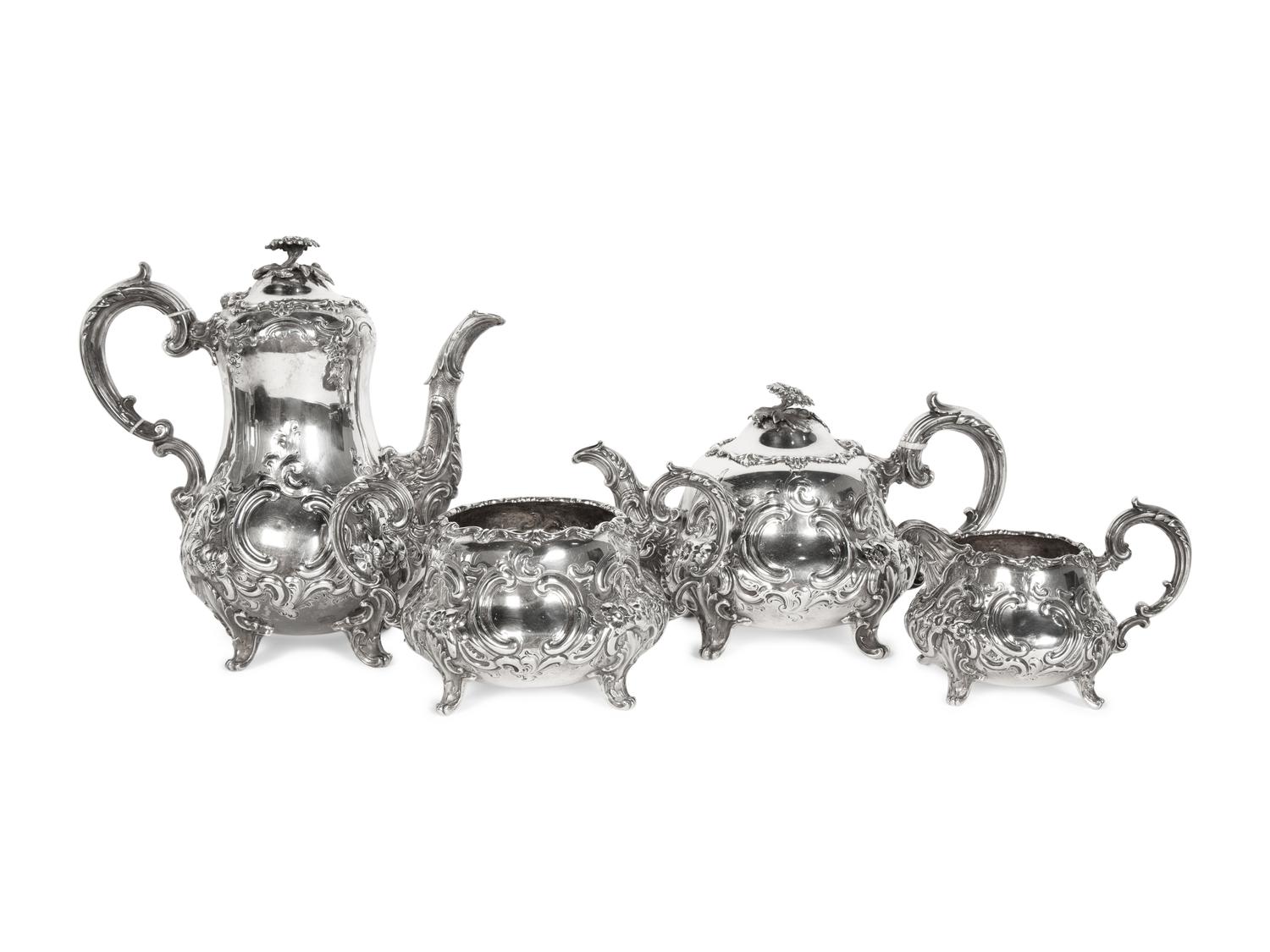 A Victorian Silver Four-Piece Tea and Coffee Service