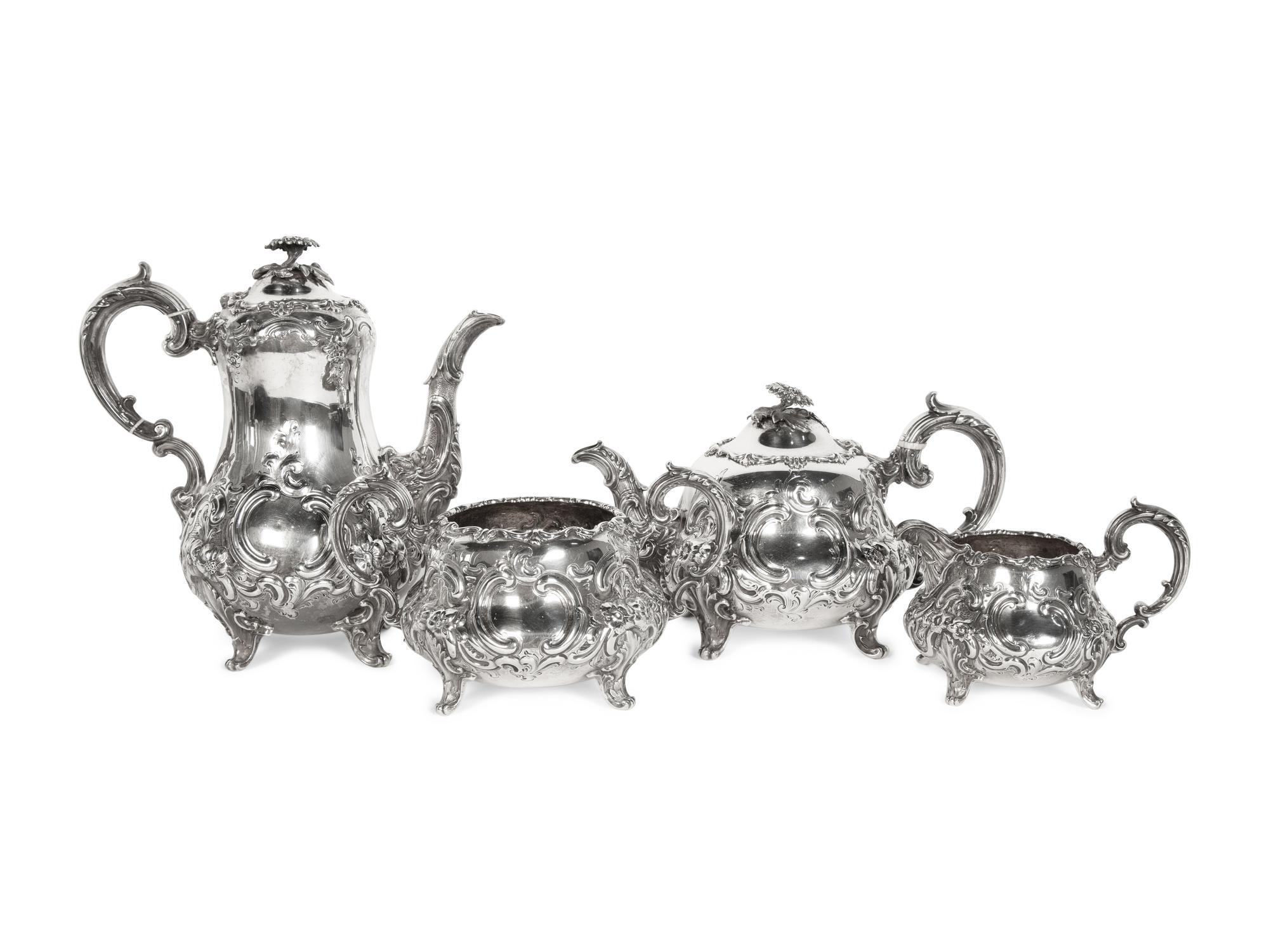 A Victorian Silver Four-Piece Tea and Coffee Service