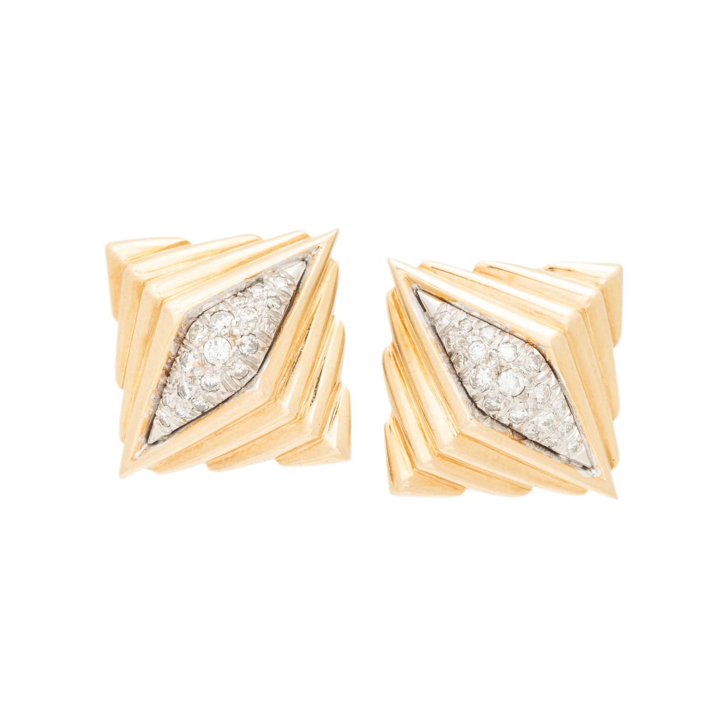 YELLOW GOLD AND DIAMOND EARRINGS