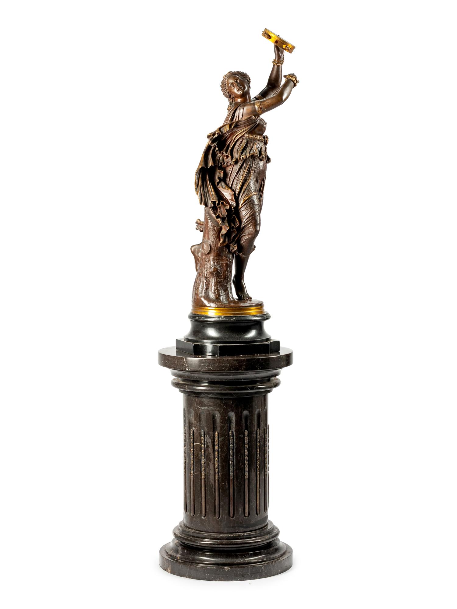 A French Patinated Bronze Figure: The Tambourine Dancer
