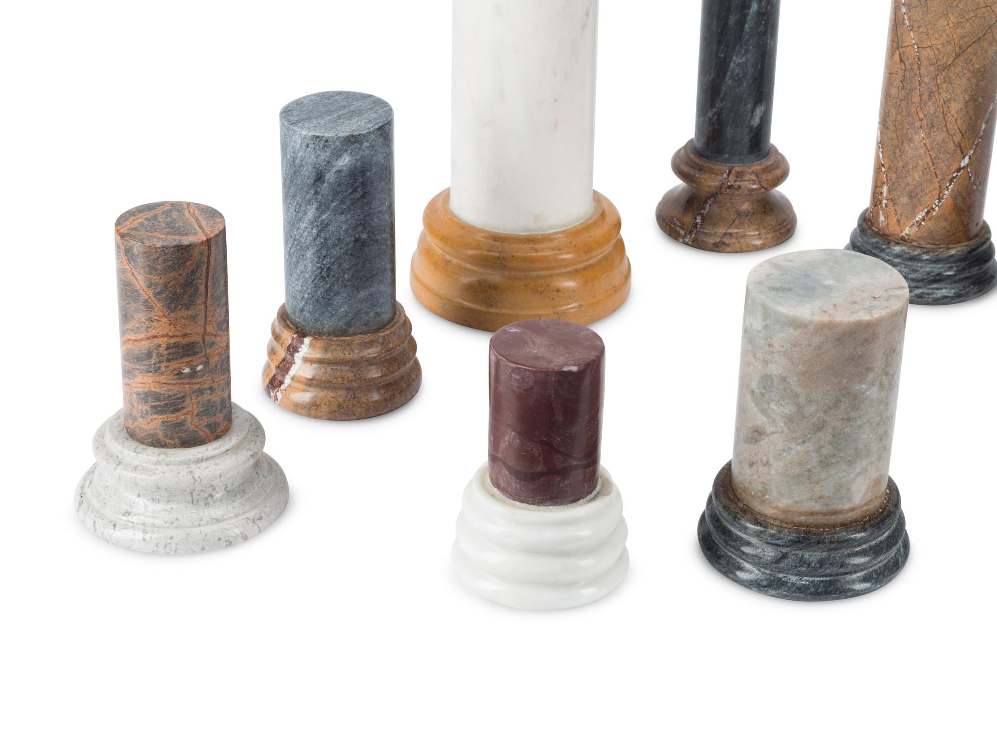 A Group of Eleven Small Italian Grand Tour Style Marble Columns