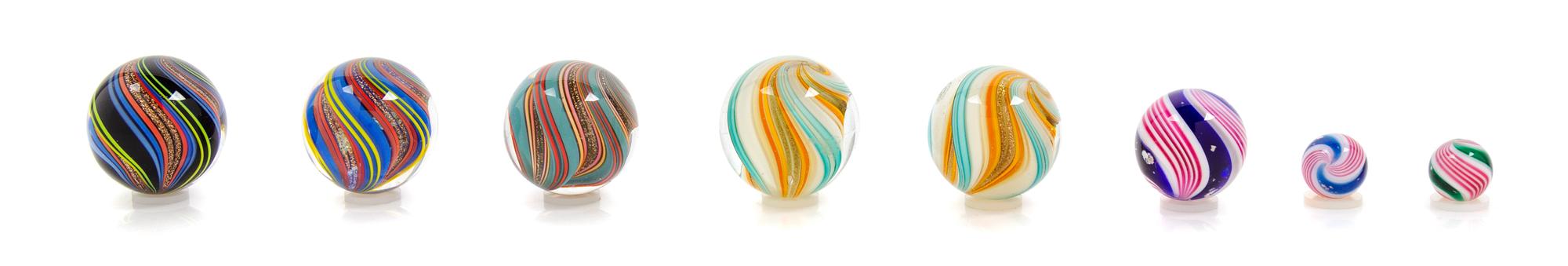 Mark Matthews, (American, b. 1948), Collection of Eight Art Glass Marbles