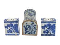 Three Chinese Blue and White Porcelain Pillows
