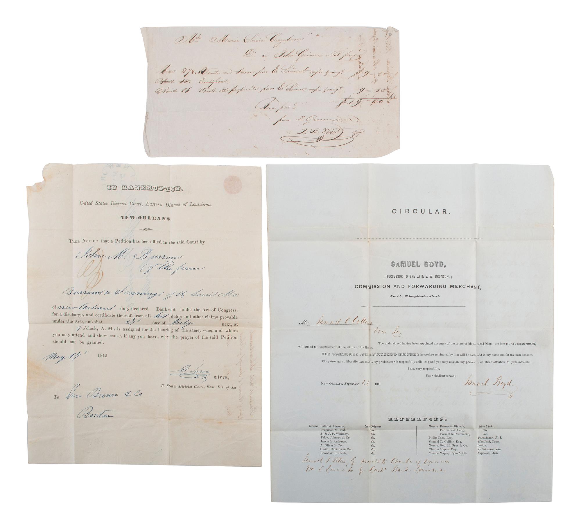 [LOUISIANA]. Ephemera related to New Orleans and the state of Louisiana, including:
