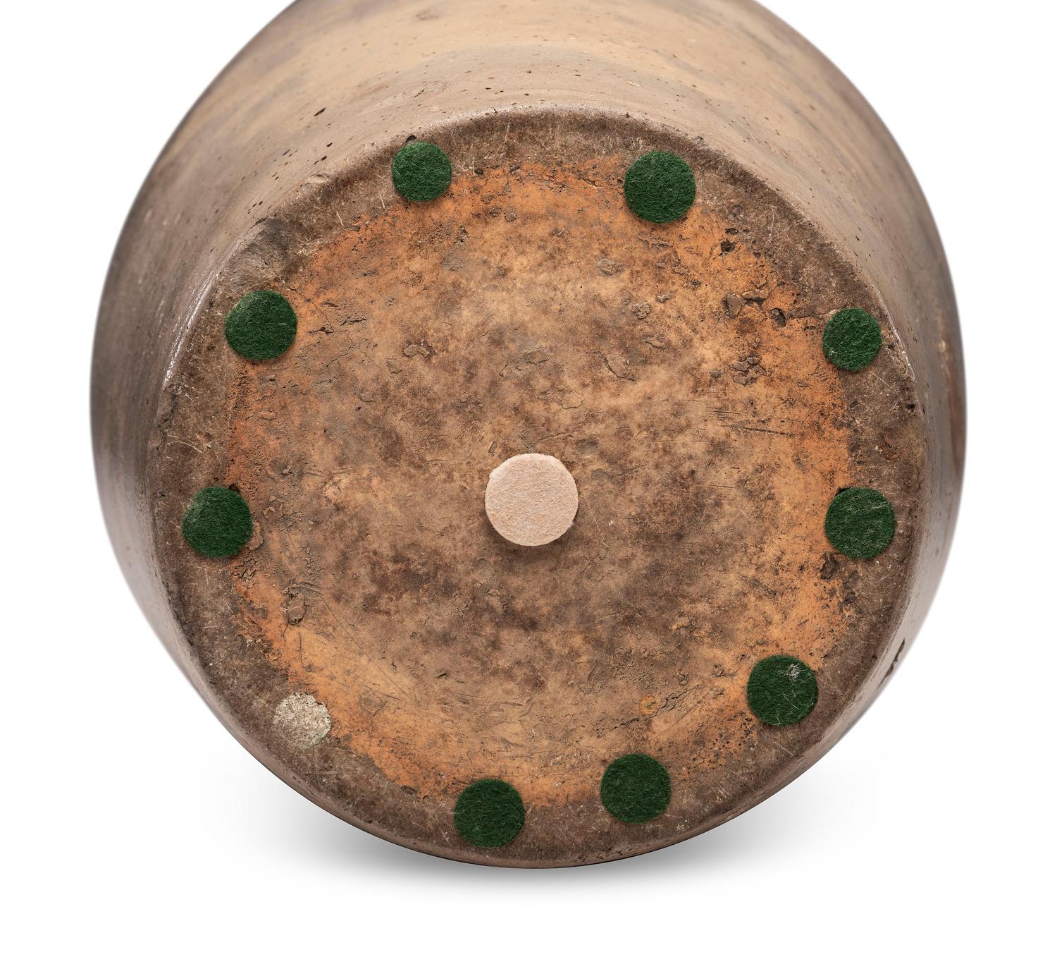 A Six-Gallon Bird Decorated Stoneware Churn
